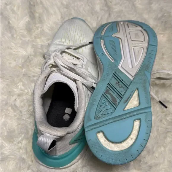 Adidas White Sneakers with Green and Blue Highlights - Picture 5 of 5